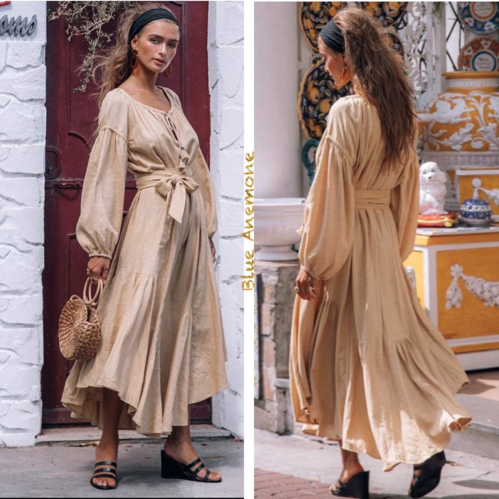 🌿 Spell Bella Gown Caramel • Size Small • NWT